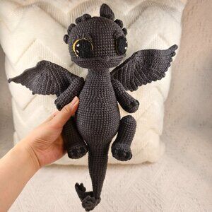 Handmade Amigurumi Crochet Toothless Plushie
